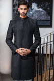 Black Embroidered Groom Sherwani For Weddings