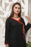 Black Chicken with Angrakha Neck - Women Dress