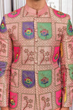 Multi Color Masoori Floral Embroidered Prince Coat For Men