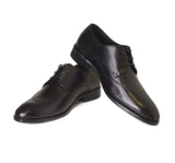 Black Subtle Leather Hand-Crafted Onyx Shoes For Men