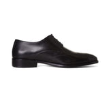 Black Subtle Leather Hand-Crafted Onyx Shoes For Men