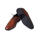Brogue Calf Leather With Cognac Texture Hand-Crafted Jasper Shoes For Men