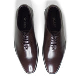 Black Leather Hand-Crafted Cedar Shoes For Men