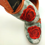 Rose Orange & Green Casual Khussa For Women