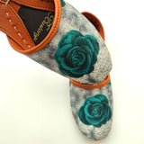 Rose Orange & Green Casual Khussa For Women