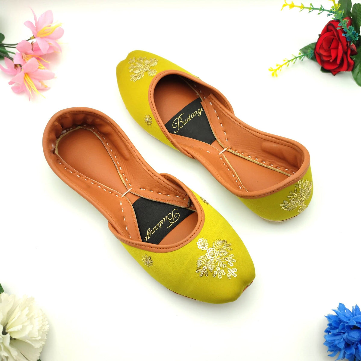 Floral Embroidery Khussa For Women