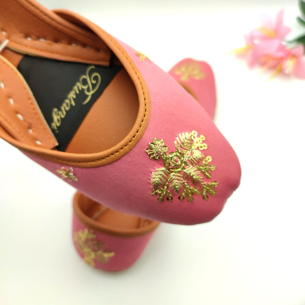 Floral Embroidery Khussa For Women