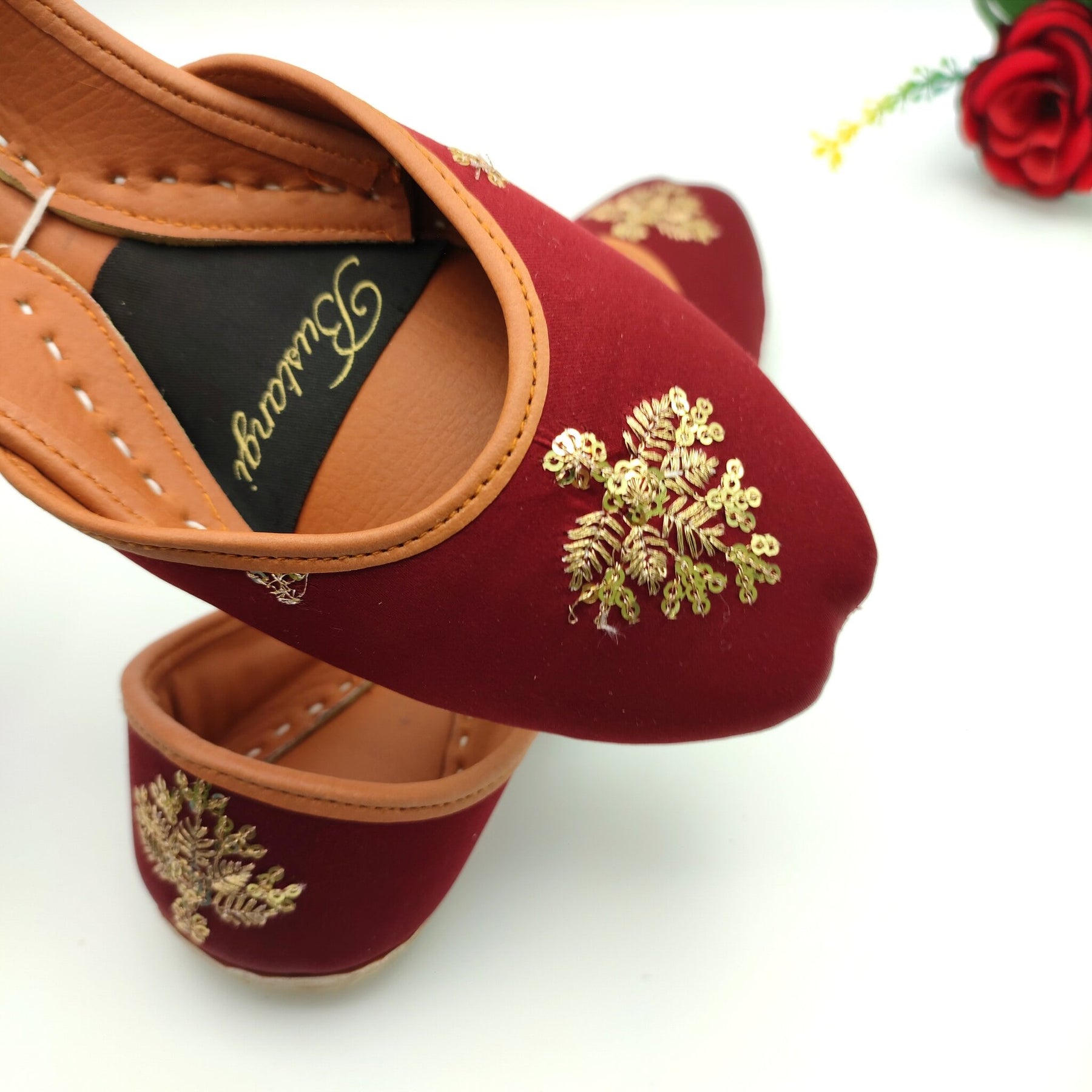 Floral Embroidery Khussa For Women