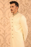 Golden Jamwar Hand-Embroidery Groom Sherwani For Weddings/Festive