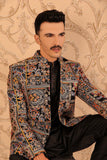 Multi Color Masoori Machine-Embroidered Prince Coat For Men