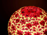 Pomegranate Red Round Shaped Camel Skin Lamp