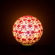 Pomegranate Red Round Shaped Camel Skin Lamp