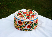 Multi-Color Orange Flower Namda Embroidered Hotpot