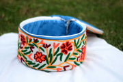 Multi-Color Orange Flower Namda Embroidered Hotpot