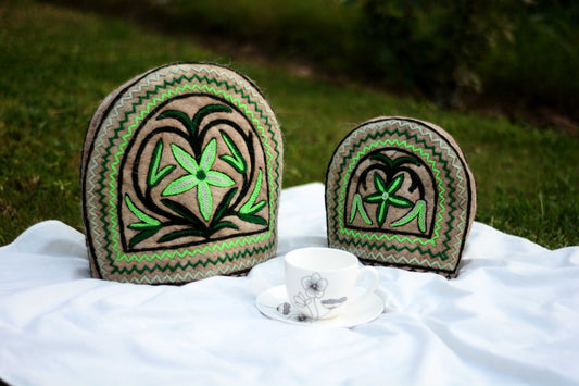 Pistachio Green Namda Tea Cozy Set