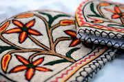 Funky Orange Embroidered Namda Tea Cozy Set of 2