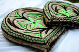 Pistachio Green Embroidered Namda Tea Cozy Set