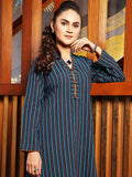 Black & Blue Stripes Women Monochrome Dress