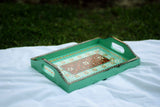 Swati Art Hand-Painted Pistachio Green Wooden Tray