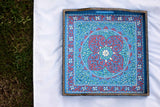 Swati Art Hand-Painted Blue Wooden Square Tray