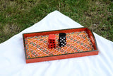 Orange Swati art hand painted rectangular tray