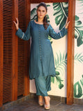 Green Teal with Palazzo Trousers - Women Dress