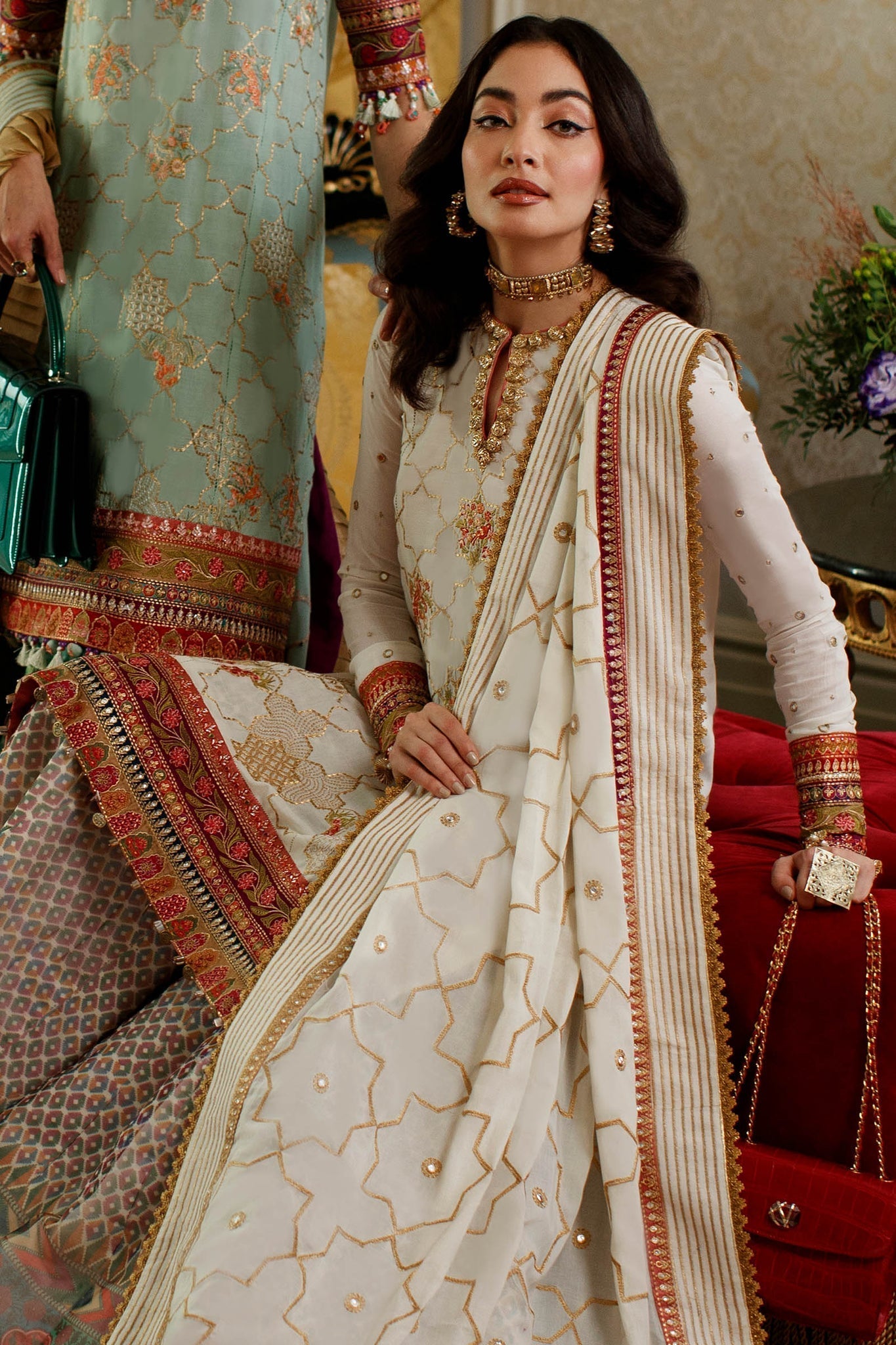 Nadine Shimmering Tila & Threads Embroidered Unstitched Suit For Women