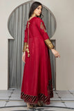Embroidered Raw Silk Frock For Women
