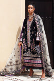 Zenel Charcoal Lawn Embroidered Unstitched Suit For Women