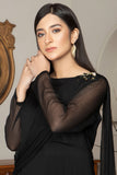 Black Chiffon Sari Style Maxi For Women