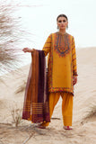Turmeric Color Embroidered Unstitched Suit/Dress For Women