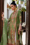 Elnaz Vivid Olive Persian Embroidered Unstitched Suit For Women