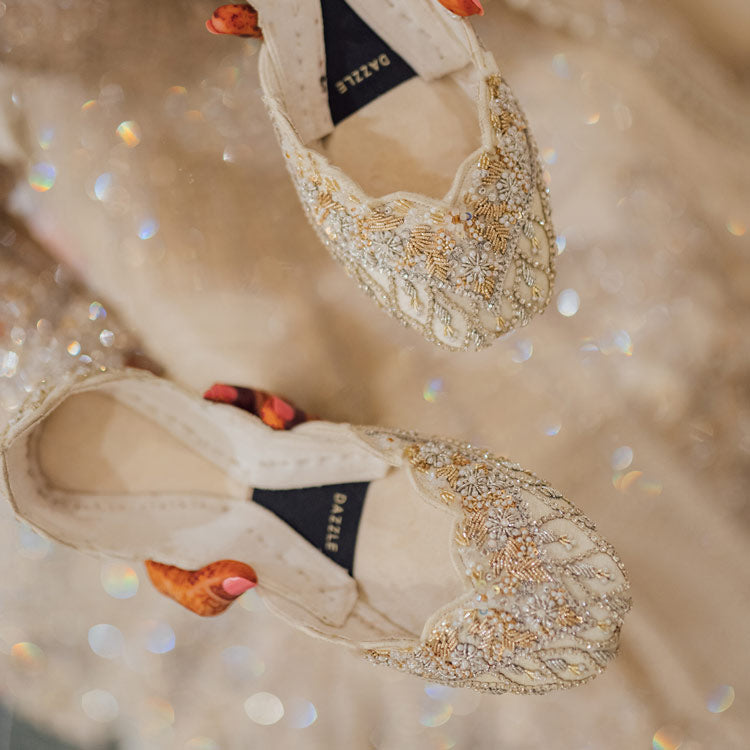 Pearl-Ice Bridal Khussa By Dazzle