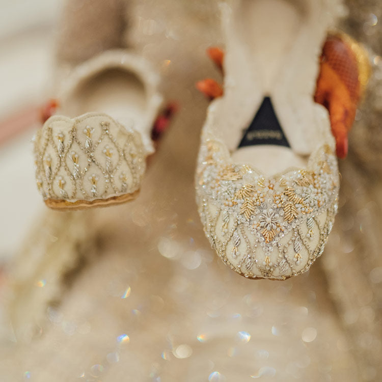 Pearl-Ice Bridal Khussa By Dazzle