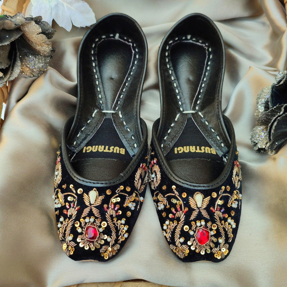 Black Elegance Khussa For Women