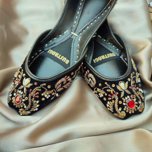 Black Elegance Khussa For Women