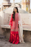 Hot Pink Lawn Yard Embroidered Unstitched Suit/Dress For Women