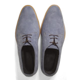 Blue Color Luxurious Suede Hand-Crafted Calcite Shoes For Men