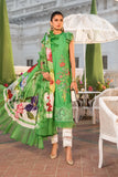 Parrot Green Floral Embroidered Unstitched Suit For Women