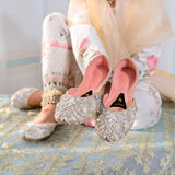 Light Pink Secret Garden Bridal Khussa By Dazzle