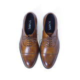 Mustard Color Calf Leather Hand-Crafted Gentleman Shoes For Men