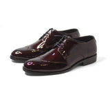 Burgundy Color Calf Leather Hand-Crafted Obsidian Shoes For Men