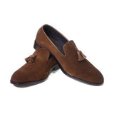 Brown With Tassels & Luxurious Suede Hand-Crafted Philosopher Shoes/Loafers For Men