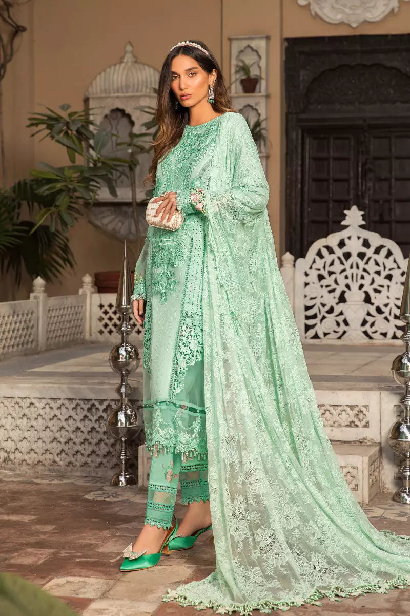 Organza Lawn Printed/Embroidered Unstitched Suit For Women